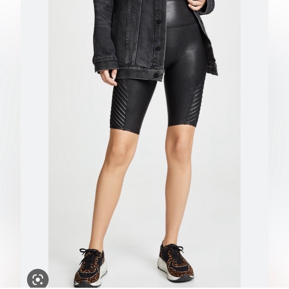 Spanx Faux Leather Biker Shorts S